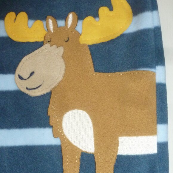 Cute - NWT Carters Toddler 1-Piece Fleece Footie PJs 2T Moose application - Picture 3 of 7